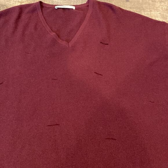 GENTRY PORTOFINO Burgundy 100% Cashmere Sweater Very Oversized - Picture 3 of 9